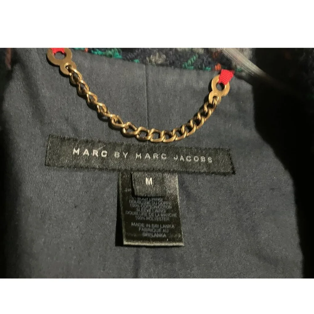 Marc Jacobs Coat Authentic Rare Plaid Wool Tweed Double-Breasted EUC - Picture 7 of 8